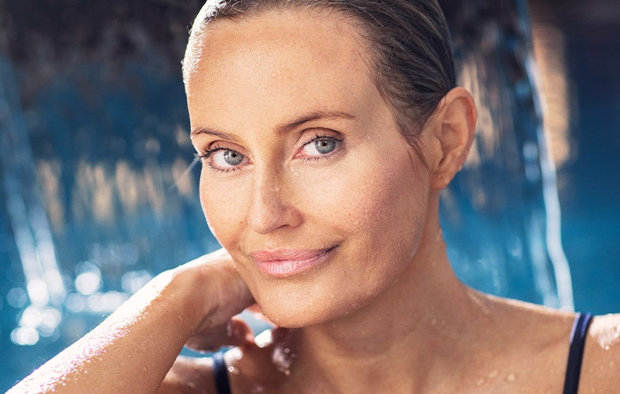 Lady with well-hydrated skin