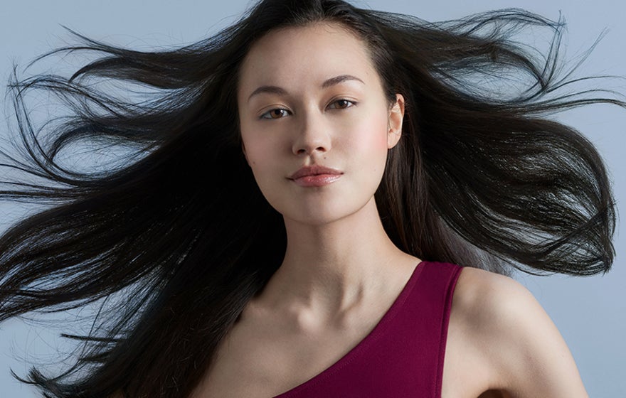 A model with gorgeous dewy moist skin